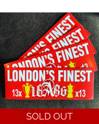 100 x London's Finest 11cmx4cm Stickers